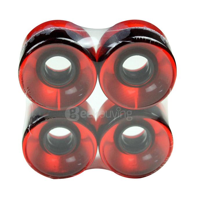 EC-W6045 95A High Strength PU Longboard Skateboard Wheels 60mm*45mm - Red + Transparent (4 PCS)