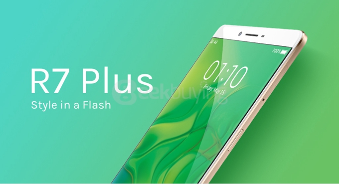 [HK Stock] OPPO R7 Plus 2.5D 6.0inch Android 5.1 3GB 32GB Smartphone 64Bit Qualcomm MSM8939 Octa Core 13.0MP Gorilla 3 VOOC Flash Charge 4100mAh - Golden