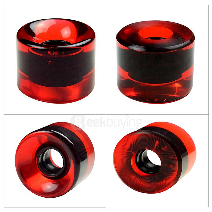 EC-W6045 95A High Strength PU Longboard Skateboard Wheels 60mm*45mm - Red + Transparent (4 PCS)