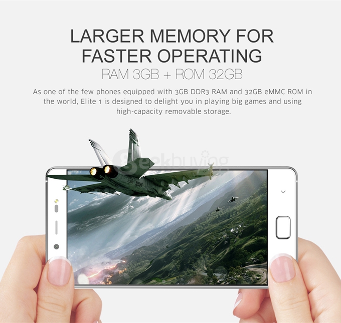 [HK Stock] Leagoo Elite 1 4G LTE 5.0inch FHD Android 5.1 3GB 32GB Smartphone 64bit MT6753 Octa Core 16MP Touch ID Gorilla 3 -White