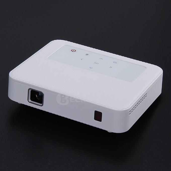 H3000 Mini Android 4.4 OS AC WIFIi DLP Projector Bluetooth 150Lm 1080P 1G/8G OTG for Home Office - White