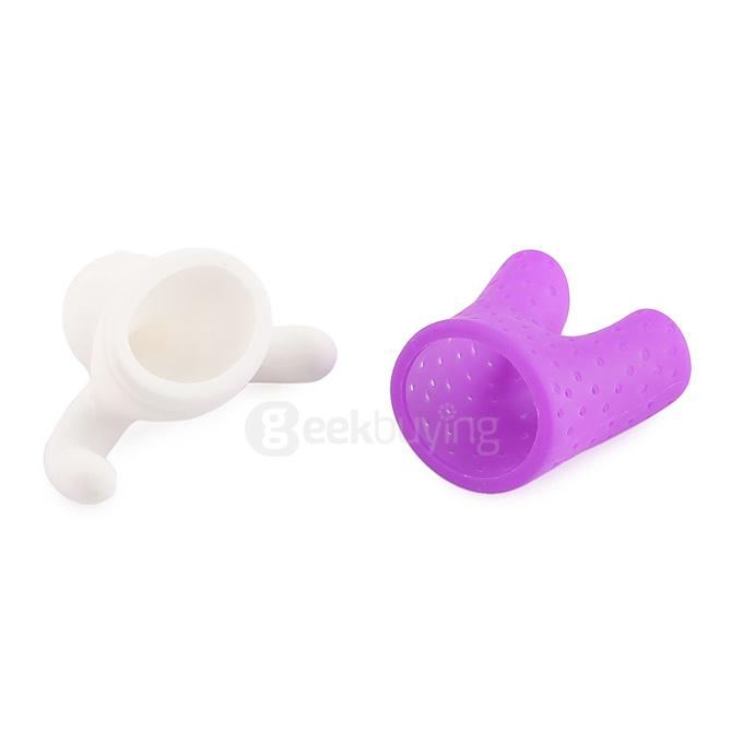 Portable Creative Silicon Mr Tea Infuser Tea Bag Holder - Purple + White