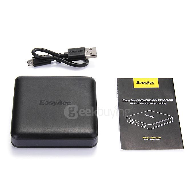 EasyAcc 9000mAh Power Bank External Battery Charger with Built-in Micro USB Cable
