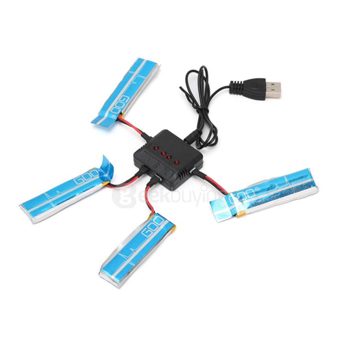 4 In 1 Charger 3.7V 520mA 30C Lipo Battery For Wltoys V977 V930