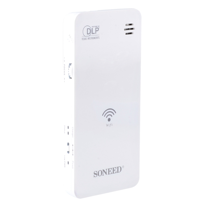 SONEED SP-W500 Wi-Fi Mini Multimedia DLP Projector Power Bank for iPhone / Samsung / HTC Smartphone Notebook PC - White