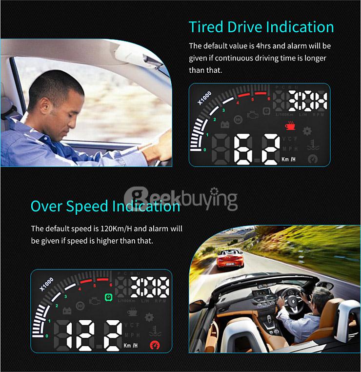 Echoman EM05 5.5 Inches Car Head-Up Display HUD 12V Working Voltage With OBDII Interface Remote Control -  Black