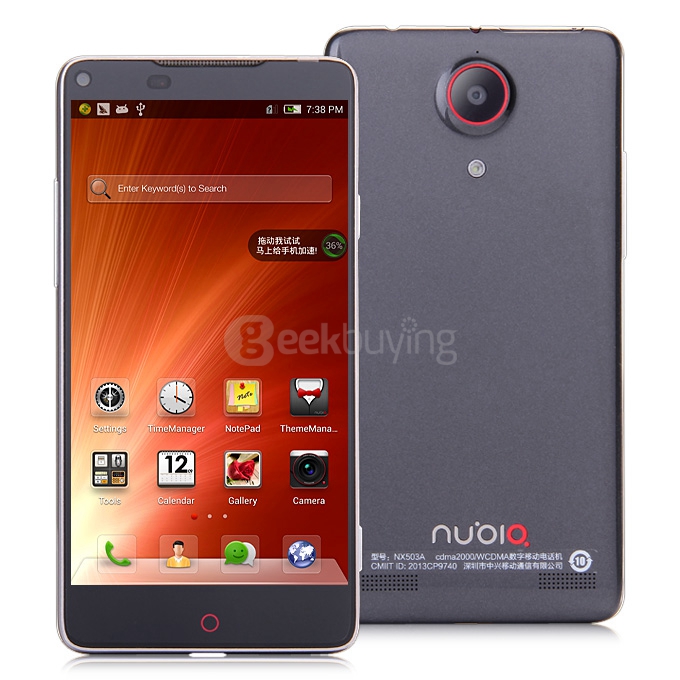ZTE NUBIA Z5S 5.0 Inch FHD Android 4.4 2GB 16GB Smartphone Qualcomm Snapdragon 800 Quad Core Gorilla Glass 3 - Black