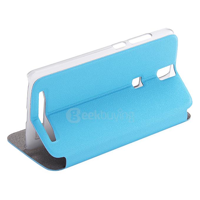 Protective Hard Cover Flip Stand Leather Case for Elephone P8000 Smartphone - Blue