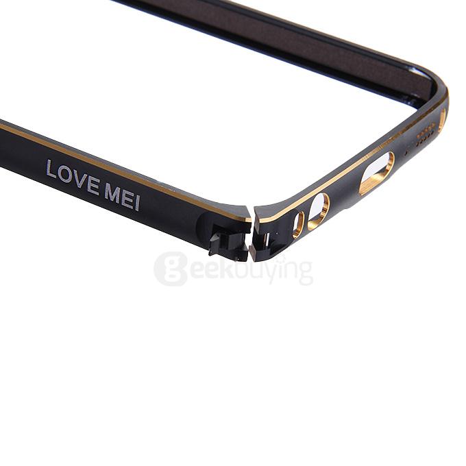 [Wholesale]30pcs Lovemei Lightweight Aluminum Metal Bumper Protective Frame for Samsung Galaxy S6 - Black
