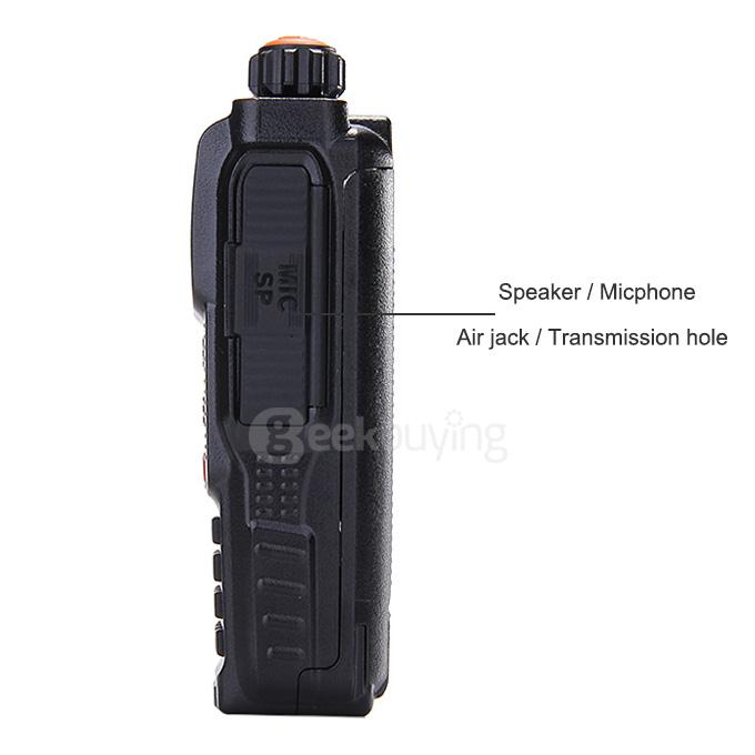 TGK4AT(UV) Portable Dual Band Walkie Talkie 5W 128CH Memory Channels 108MHz FM Two-way Radio - Black