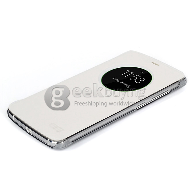 [Spain Stock] Protective PU Leather Hard Flip Cover Shell for Elephone P8000 Smartphone - White