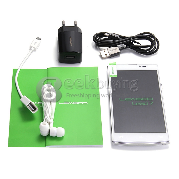 Leagoo Lead 7 5.0Inch Android 4.4 Smartphone MTK6582 Quad Core 1GB/8GB IPS JDI HD Screen 13.0MP 4500mAh Battery - White