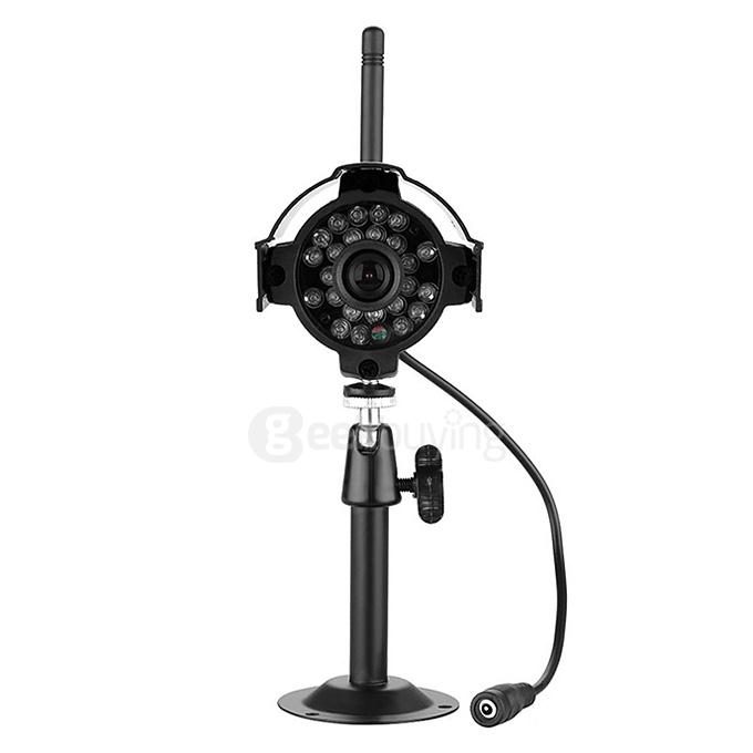 SY602E11 Digital 2.4G 7 Inch Wireless Cameras Audio Video Monitors 4CH DVR Security System With IR Night Light Camera - Black