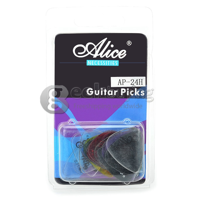 24Pcs/Set Alice AP-24H Durable Plastic Guitar Picks 0.58/0.71/0.81mm Thickness - 2 Colors
