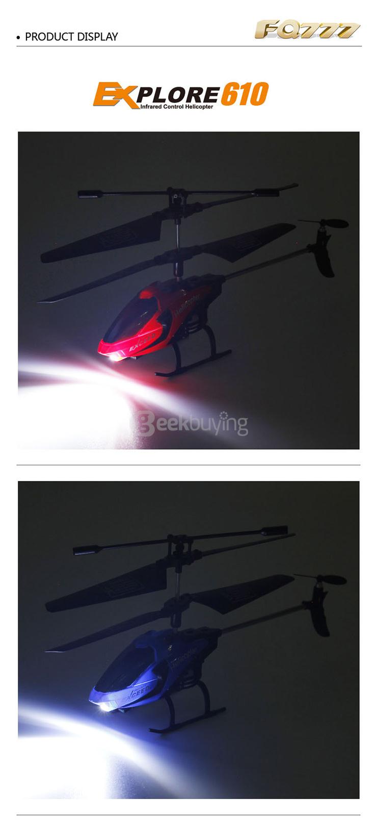 FQ777-610 AIR FUN 3.5CH Infrared Control Helicopter RC Copter With Gyro RTF - White + Blue