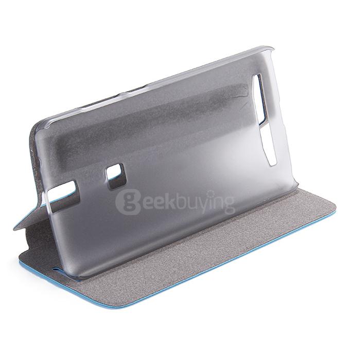 Protective Hard Cover Flip Stand Leather Case for Elephone P8000 Smartphone - Blue