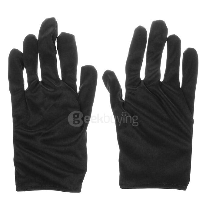 Adult Halloween Fancy Dress 3D Skeleton Bones Gloves - Black + White