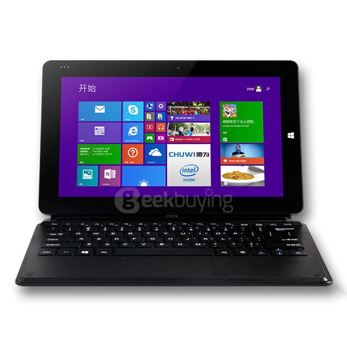 CHUWI Vi10 10.6 inch Removable Magnetic Docking Touchpad Keyboard with Leather Case - Black