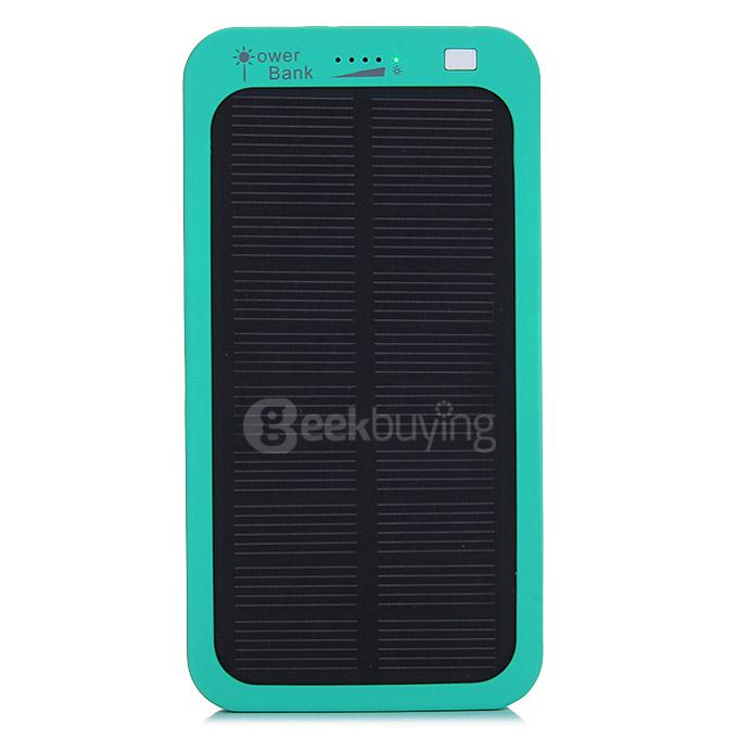[Spain Stock] 5000mAh Solar Power Bank Li-Polymer Battery Mobile Charger for iPhone 6 / 6 Plus iPhone 6s Samsung - Green