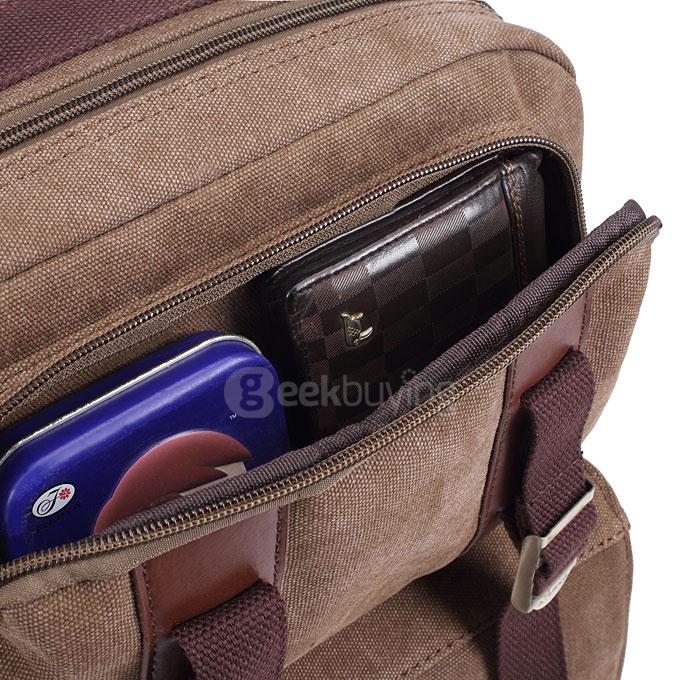 Kaukko FS261 Multi-pockets Computer Bag Personalized Canvas Bag Men Backpack - Khaki
