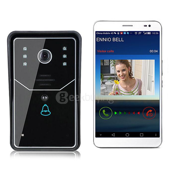 SYWIFI001 WiFi Wireless Smart Video Doorbell Home Security Visual Door Ring(EU Plug) - Black