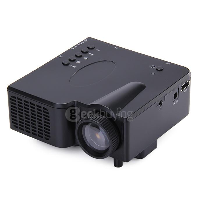 GP-1 LED Game Projector 320*240 40LM 16770K AV VGA USB HDMI SD Home Office Projector - Black
