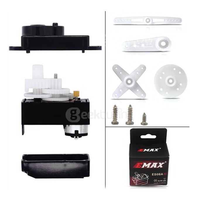 EMAX ES08A II Servo Mini ingranaggio in plastica Servo analogico 1.8kg-sec per m