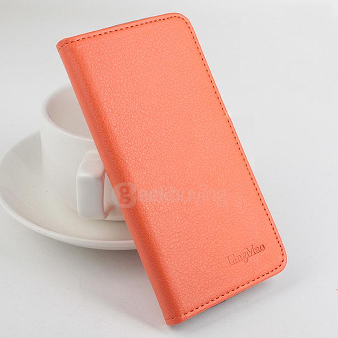 Protective Hard Cover Flip Stand Leather Case for iOcean M6752 Smartphone - Orange