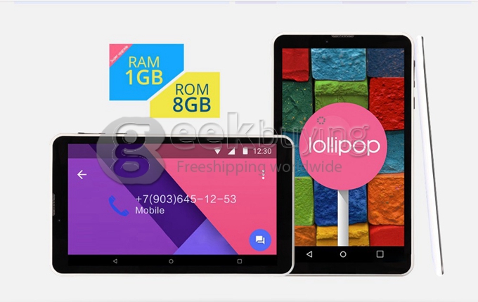 Chuwi Vi7 3G Phablet 7.0 Inch Android 5.1 Lollipop 1GB/8GB Intel Sofia AtomX3 3G-R Quad Core 1.2GHz IPS 1024*600 GPS - Black