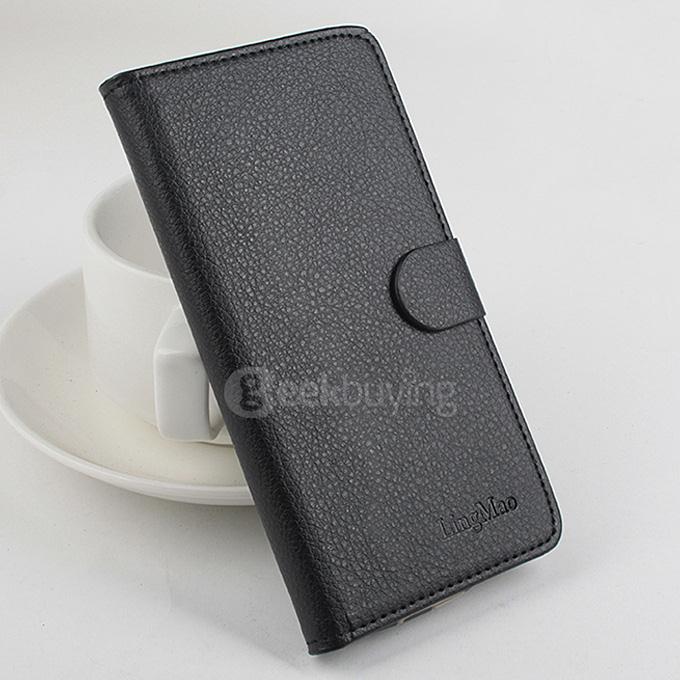 Protective Hard Cover Flip Stand Leather Case for UMI IRON Smartphone - Black