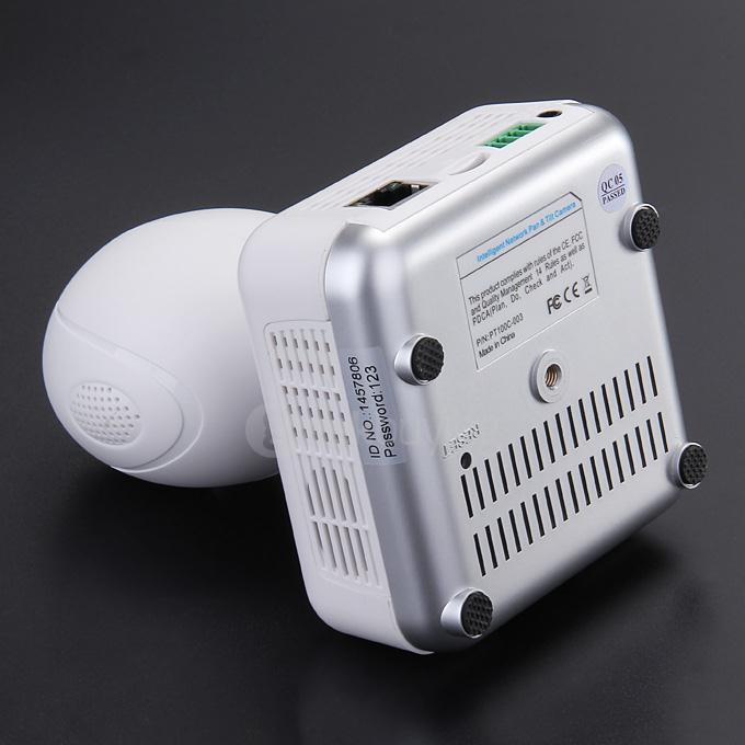 PT100C Intelligent Network Pan & Tilt WiFi Wireless Camera Smart Two-way Chatting 720P HD Webcam(US Plug) - White