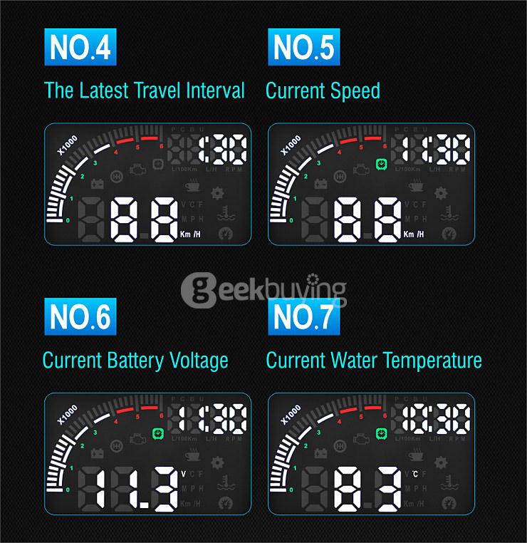 Echoman EM05 5.5 Inches Car Head-Up Display HUD 12V Working Voltage With OBDII Interface Remote Control -  Black
