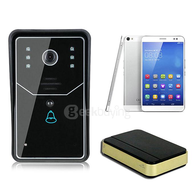 SYWIFI001 WiFi Wireless Smart Video Doorbell Home Security Visual Door Ring(EU Plug) - Black