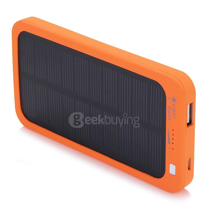 5000mAh Solar Power Bank Li-Polymer Battery Mobile Charger for iPhone 6 / 6 Plus iPhone 6s Samsung - Orange