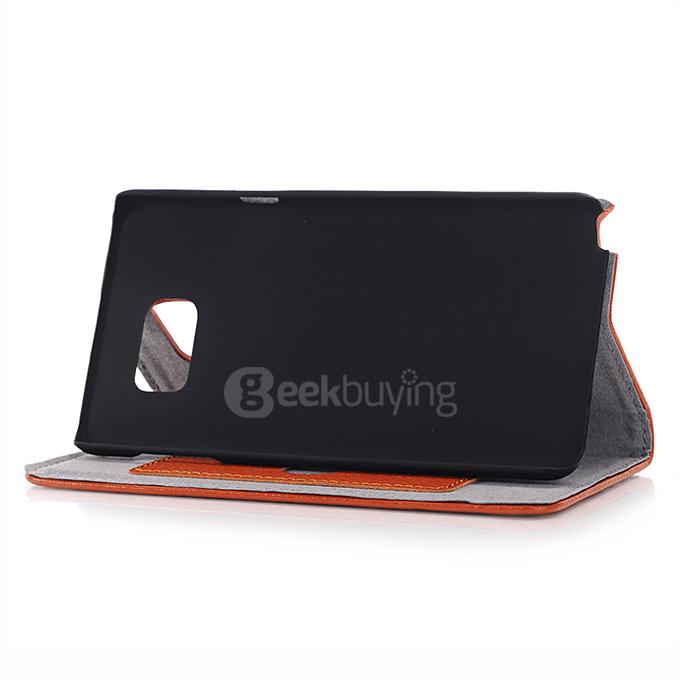Litchi Texture Leather Case With Holder/Card Slots/Wallet For Samsung Galaxy Note 5 - Brown
