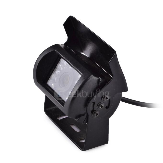 XY-1201 Waterproof CMOS Wide Angle Rearview Camera 18-LED Night Vision for Bus Truck - Black