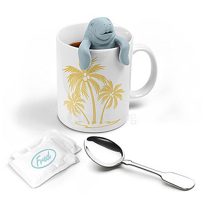 Attractive Cute Manatee Shape Tea Infuser Tea Bag Holder - Grey