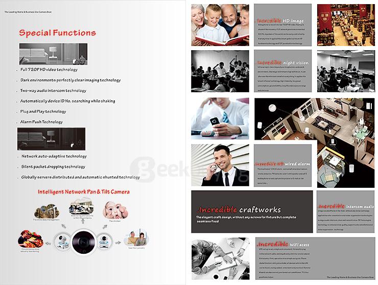 PT100C Intelligent Network Pan & Tilt WiFi Wireless Camera Smart Two-way Chatting 720P HD Webcam(US Plug) - White