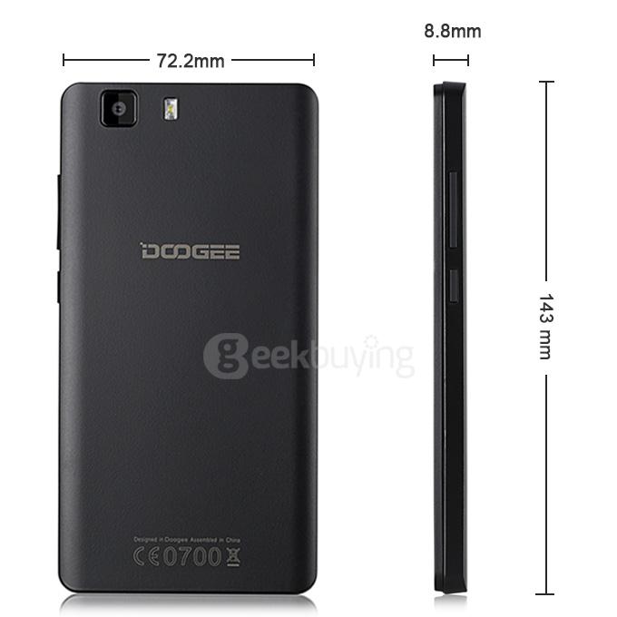 DOOGEE X5c 5.0inch 2.5D IPS HD Android 5.1 Smartphone MT6580 Quad Core 1.2GHz 512MB RAM 4GB ROM 3G GPS OTG - Black