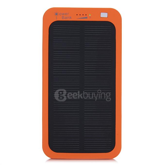 5000mAh Solar Power Bank Li-Polymer Battery Mobile Charger for iPhone 6 / 6 Plus iPhone 6s Samsung - Orange