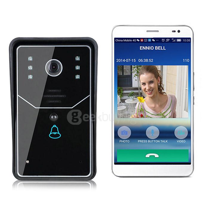 SYWIFI001 WiFi Wireless Smart Video Doorbell Home Security Visual Door Ring(EU Plug) - Black
