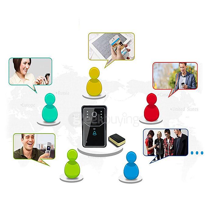 SYWIFI001 WiFi Wireless Smart Video Doorbell Home Security Visual Door Ring(EU Plug) - Black