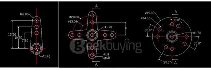 EMAX ES08MA II 12G Mini Analog Servo Metal Gear for RC Model