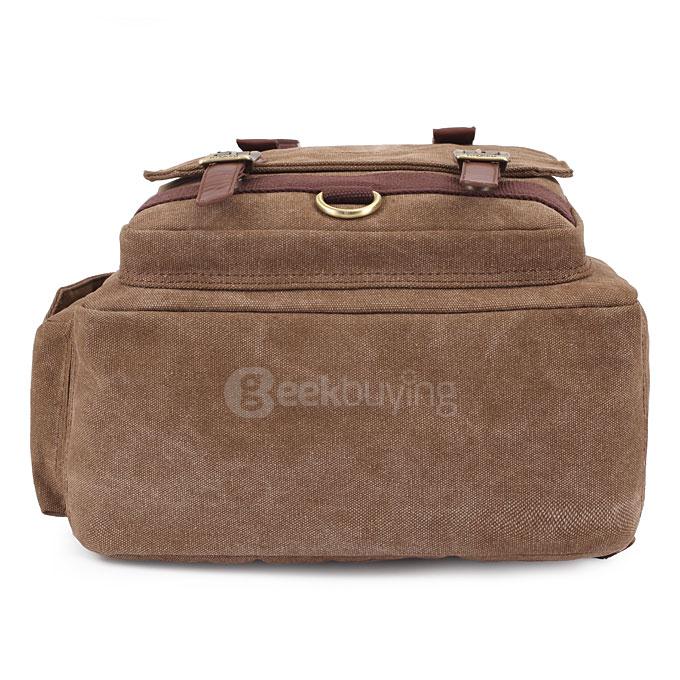 Kaukko FS261 Multi-pockets Computer Bag Personalized Canvas Bag Men Backpack - Khaki