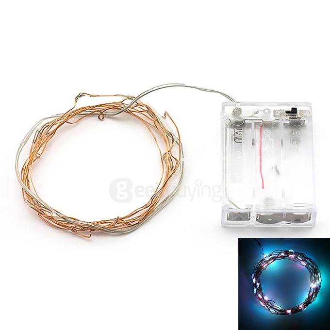 4M 40LED Lights Strips Battery Cartridge Copper String Lights - Rainbow