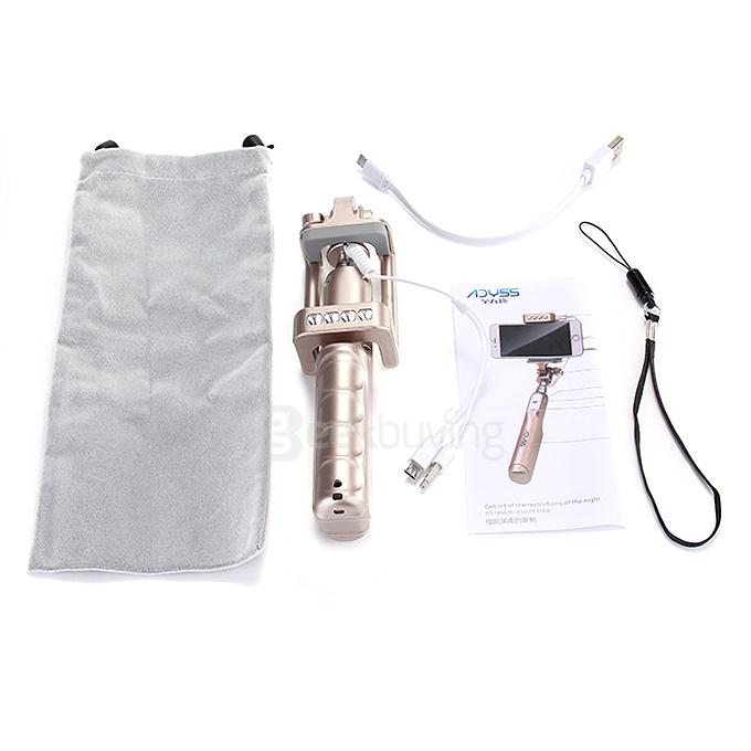 ADYSS 3-in-1 LED Selfie Stick Extendable Handheld Monopod with Dimmable Rechargeable LED Spotlight For Smartphone