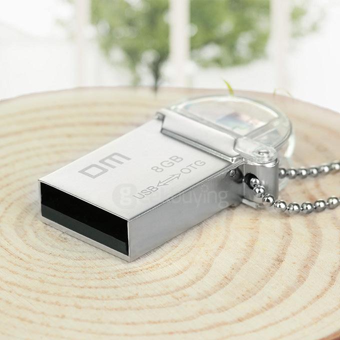 DM PD008 Waterproof 8GB USB 2.0 + Micro USB OTG Flash Drive U Disk for Smart Phone & Computer - Silver