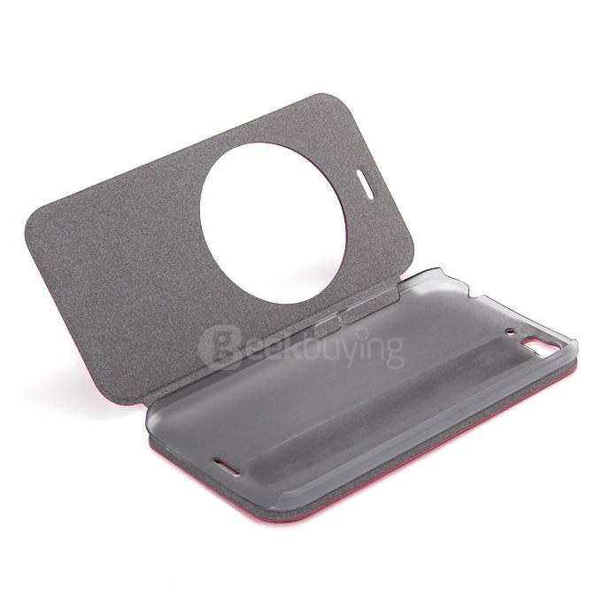 Protective Hard Cover Flip Stand Leather Case for UMI IRON Smartphone - Rose