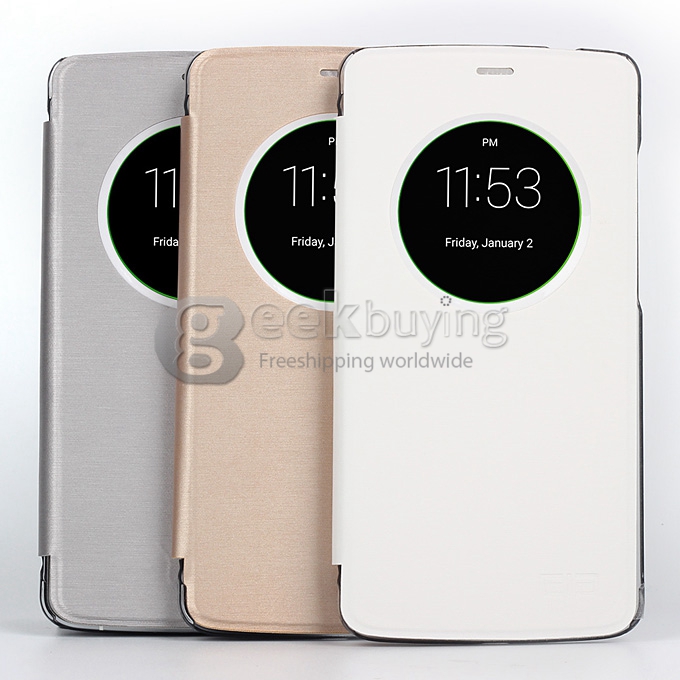 Protective PU Leather Hard Flip Cover Shell for Elephone P8000 Smartphone - Golden