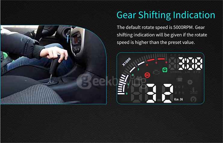 Echoman EM05 5.5 Inches Car Head-Up Display HUD 12V Working Voltage With OBDII Interface Remote Control -  Black